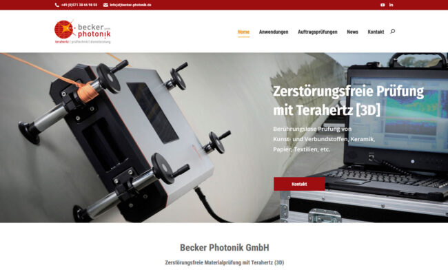 Neue Webseite Becker Photonik Neue Webseite Becker Photonik